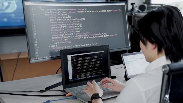 A researcher presenting computing work to colleagues